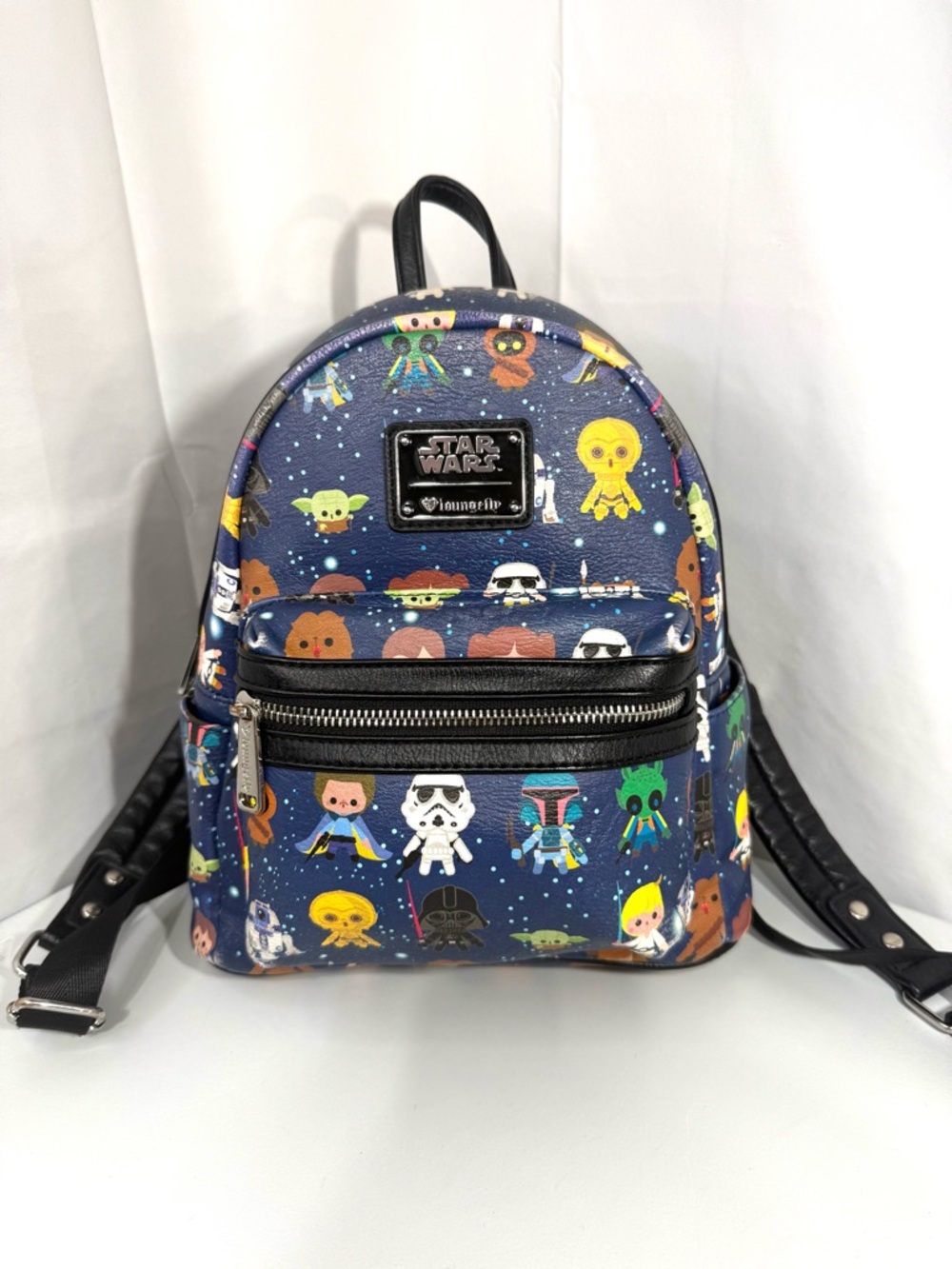 Loungefly Star Wars Mini Backpack Chibi Characters Print Disney Bag‎